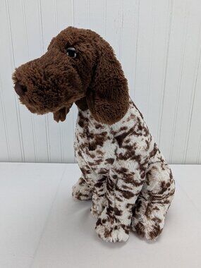 Jaag German Shorthaired Pointer Sitting Dog Plush 13" Stuffed Animal Brown White